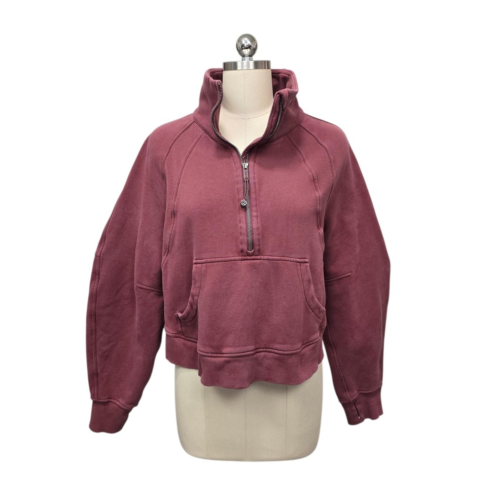 Lululemon Scuba Oversized Half-Zip Hoodie Red Merlot M/L LW3EFJS